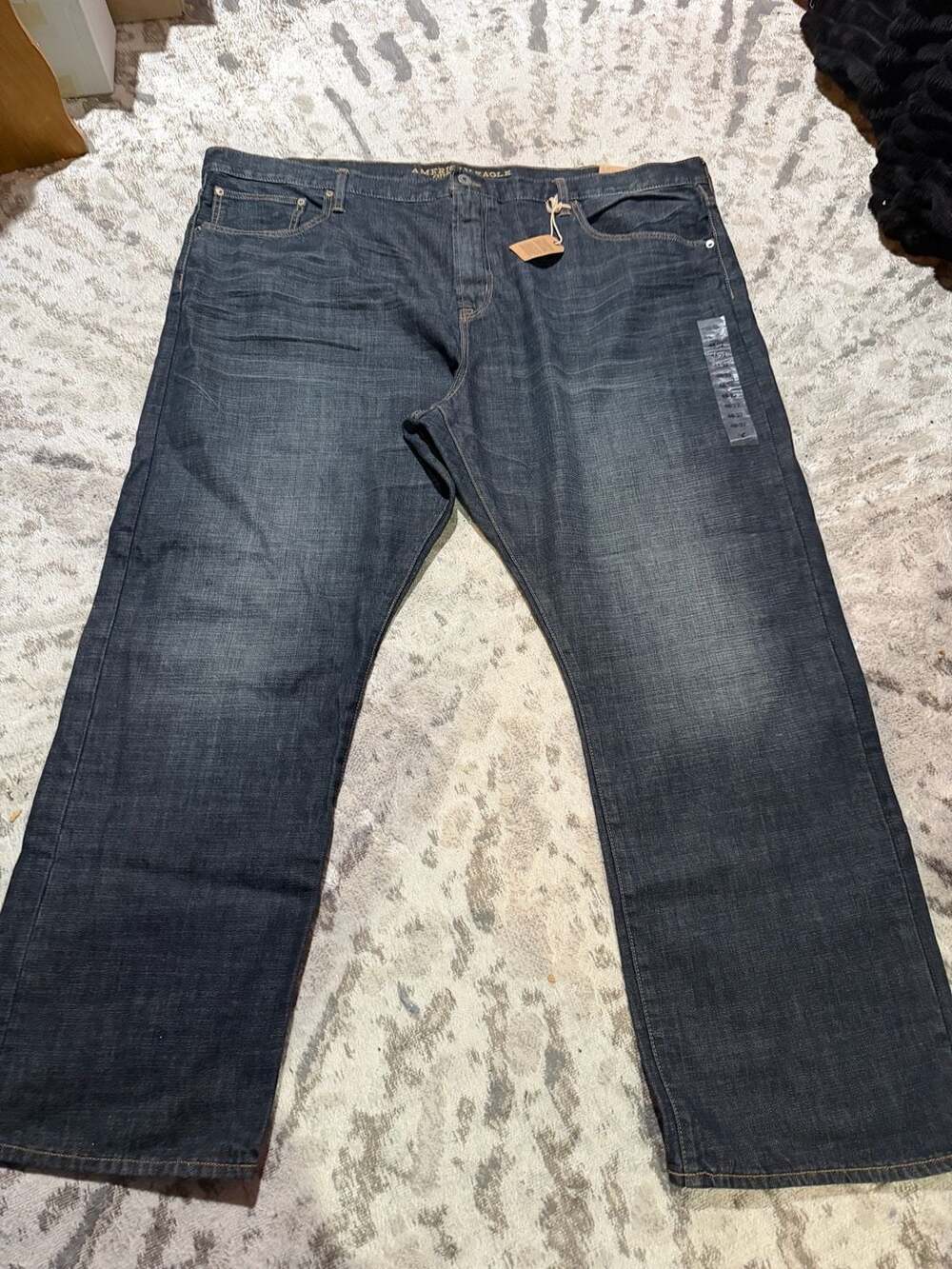 American Eagle Relaxed Straight Jeans Size 48x32 Dark Rugged Resin